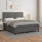 Preview: ARDEBO.de - Boxspringbett mit Matratze Grau 180x200 cm Kunstleder