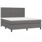 Preview: Boxspringbett mit Matratze Grau 180x200 cm Kunstleder