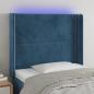 Preview: ARDEBO.de - LED Kopfteil Dunkelblau 103x16x118/128 cm Samt