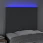 Preview: LED Kopfteil Dunkelgrau 80x5x118/128 cm Stoff