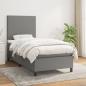 Preview: ARDEBO.de - Boxspringbett mit Matratze Dunkelgrau 80x200 cm Stoff