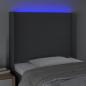 Preview: LED Kopfteil Dunkelgrau 83x16x118/128 cm Stoff