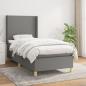 Preview: ARDEBO.de - Boxspringbett mit Matratze Dunkelgrau 80x200 cm Stoff