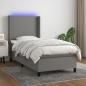 Preview: ARDEBO.de - Boxspringbett mit Matratze & LED Dunkelgrau 80x200 cm Stoff