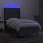 Preview: Boxspringbett mit Matratze & LED Dunkelgrau 80x200 cm Stoff