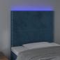 Preview: LED Kopfteil Dunkelblau 90x5x118/128 cm Samt