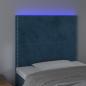 Preview: LED Kopfteil Dunkelblau 100x5x118/128 cm Samt