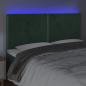 Preview: LED Kopfteil Dunkelgrün 180x5x118/128 cm Samt