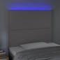 Preview: LED Kopfteil Grau 90x5x118/128 cm Kunstleder