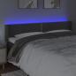 Preview: LED Kopfteil Dunkelgrau 183x16x78/88 cm Samt