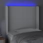 Preview: LED Kopfteil Weiß 83x16x118/128 cm Kunstleder