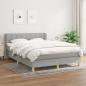 Preview: ARDEBO.de - Boxspringbett mit Matratze Hellgrau 140x190 cm Stoff