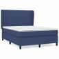 Preview: Boxspringbett mit Matratze Blau 140x190 cm Stoff