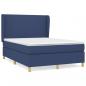 Preview: Boxspringbett mit Matratze Blau 140x200 cm Stoff