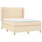 Preview: Boxspringbett mit Matratze Creme 140x200 cm Stoff