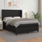 Preview: ARDEBO.de - Boxspringbett mit Matratze Schwarz 140x200 cm Kunstleder