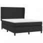 Preview: Boxspringbett mit Matratze Schwarz 140x200 cm Kunstleder