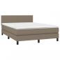 Preview: Boxspringbett mit Matratze & LED Taupe 140x190 cm Stoff