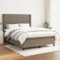 Preview: ARDEBO.de - Boxspringbett mit Matratze Taupe 140x200 cm Stoff