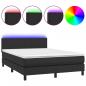 Preview: Boxspringbett mit Matratze & LED Schwarz 140x200 cm Kunstleder