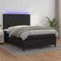 Preview: ARDEBO.de - Boxspringbett mit Matratze & LED Schwarz 140x200 cm Kunstleder