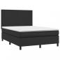 Preview: Boxspringbett mit Matratze & LED Schwarz 140x200 cm Kunstleder