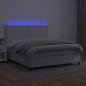 Preview: Boxspringbett mit Matratze & LED Weiß 160x200 cm Kunstleder