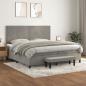 Preview: ARDEBO.de - Boxspringbett mit Matratze Hellgrau 200x200 cm Samt