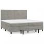 Preview: Boxspringbett mit Matratze Hellgrau 200x200 cm Samt