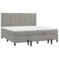 Preview: Boxspringbett mit Matratze Hellgrau 200x200 cm Samt