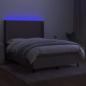 Preview: Boxspringbett mit Matratze & LED Taupe 140x190 cm Stoff