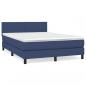 Preview: Boxspringbett mit Matratze Blau 140x200 cm Stoff