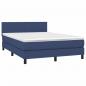 Preview: Boxspringbett mit Matratze Blau 140x200 cm Stoff