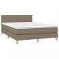 Preview: Boxspringbett mit Matratze Taupe 140x190 cm Stoff