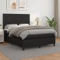 Preview: ARDEBO.de - Boxspringbett mit Matratze Schwarz 140x200 cm Kunstleder