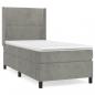 Preview: Boxspringbett mit Matratze Hellgrau 100x200 cm Samt