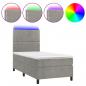 Preview: Boxspringbett mit Matratze & LED Hellgrau 100x200 cm Samt