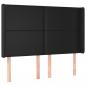 Preview: LED Kopfteil Schwarz 147x16x118/128 cm Kunstleder