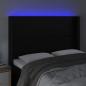 Preview: LED Kopfteil Schwarz 147x16x118/128 cm Kunstleder