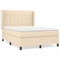 Preview: Boxspringbett mit Matratze Creme 140x200 cm Stoff