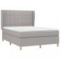 Preview: Boxspringbett mit Matratze Hellgrau 140x200 cm Stoff