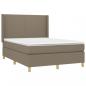 Preview: Boxspringbett mit Matratze Taupe 140x200 cm Stoff