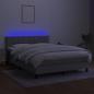 Preview: Boxspringbett mit Matratze & LED Hellgrau 140x190 cm Stoff