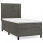 Preview: Boxspringbett mit Matratze Dunkelgrau 90x190 cm Samt