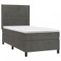 Preview: Boxspringbett mit Matratze Dunkelgrau 90x190 cm Samt