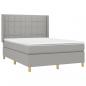 Preview: Boxspringbett mit Matratze Hellgrau 140x190 cm Stoff