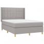 Preview: Boxspringbett mit Matratze Hellgrau 140x200 cm Stoff