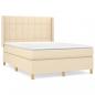 Preview: Boxspringbett mit Matratze Creme 140x200 cm Stoff