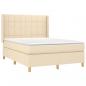 Preview: Boxspringbett mit Matratze Creme 140x200 cm Stoff