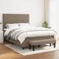 Preview: ARDEBO.de - Boxspringbett mit Matratze Taupe 140x190 cm Stoff